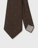 Load image into Gallery viewer, Silk Print Tie in Brown/Marine Flower
