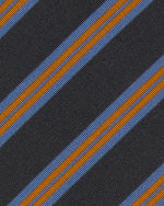 Load image into Gallery viewer, Irish Poplin Tie in Navy/Orange/Cadet Stripe