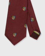 Load image into Gallery viewer, Silk Club Tie in Burgundy/Gold Crest