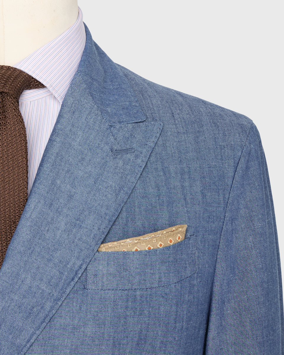 Virgil No. 1 Double-Breasted Jacket in Indigo Chambray | Shop Sid