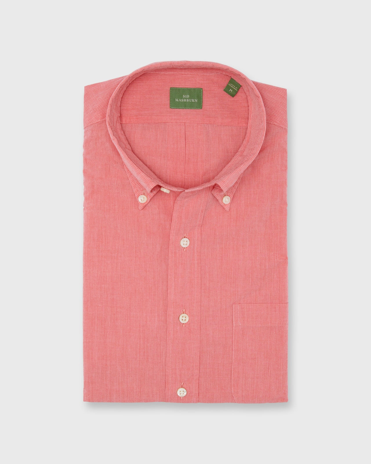Button-Down Sport Shirt in Coral Shadow Stripe Poplin