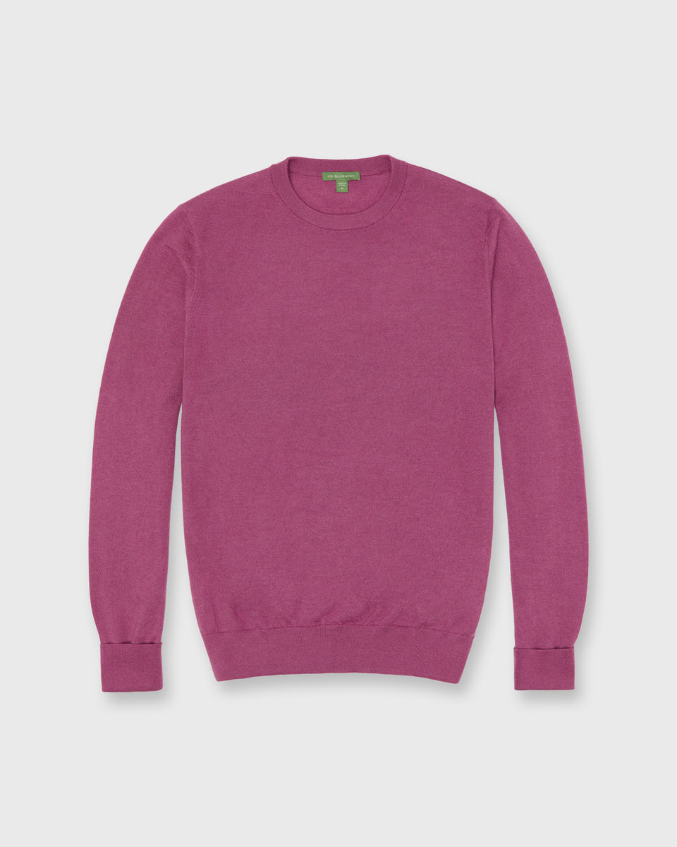 Fine-Gauge Crewneck Sweater in Rose Cashmere | Shop Sid Mashburn