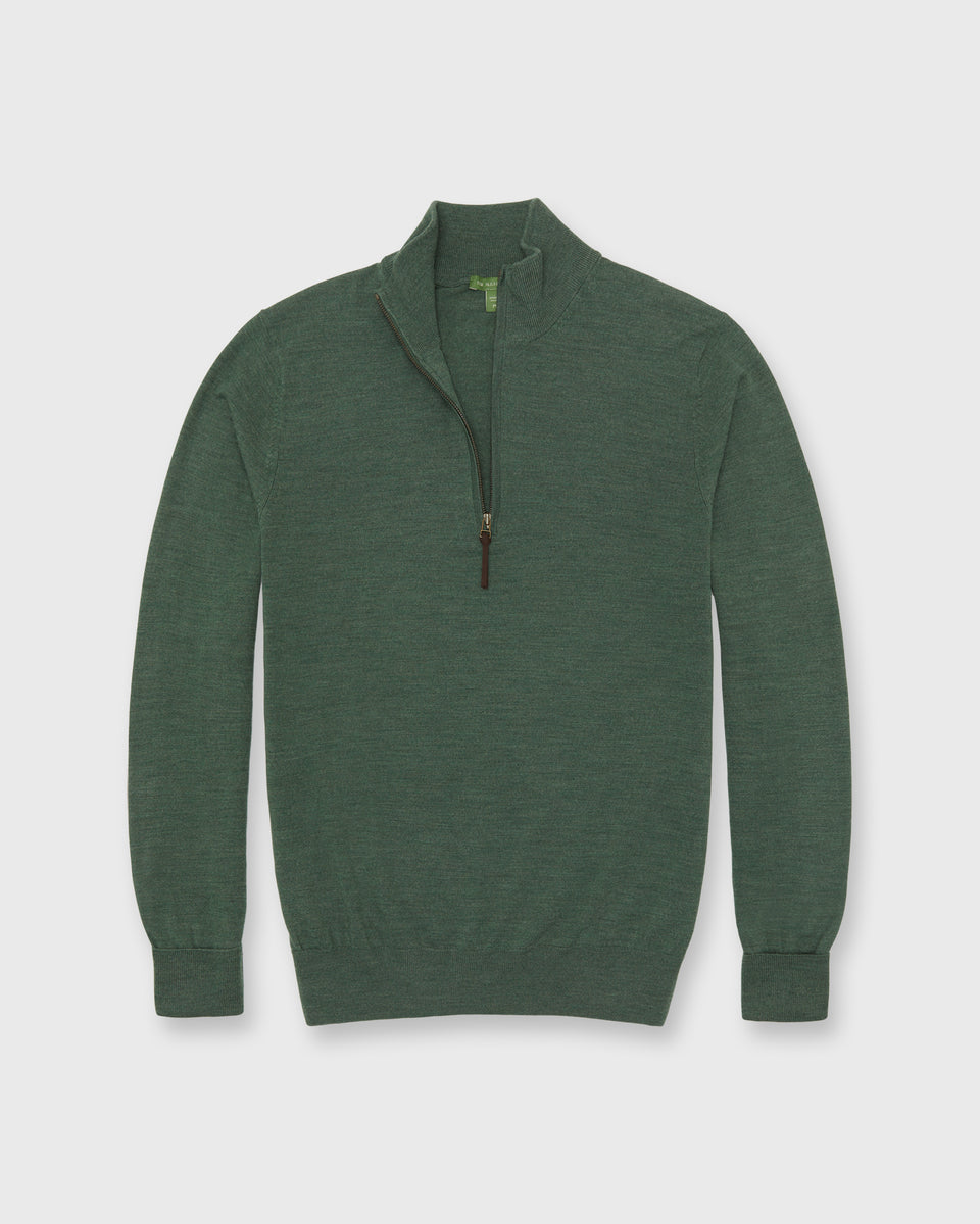 Fine-Gauge Half-Zip Sweater in Lovat Escorial Wool | Shop Sid Mashburn