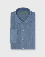 Load image into Gallery viewer, French-Cuff Pleated Bib-Front Tuxedo Shirt in Extra Light Washed Chambray