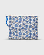 Load image into Gallery viewer, Soft Small Zip Pouch in Dark Blue Astell Reece Liberty Fabric