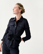 Load image into Gallery viewer, Safari Jacket in Navy Bi-Stretch Tropical Wool