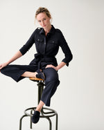 Load image into Gallery viewer, Safari Jacket in Navy Bi-Stretch Tropical Wool