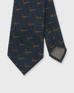 Load image into Gallery viewer, Wool Print Tie in Char Blue Pheasant