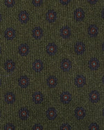 Load image into Gallery viewer, Wool Print Tie in Fern/Navy/Rust Flower