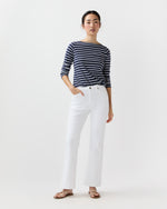 Load image into Gallery viewer, Kendall Flare 5-Pocket Jean in White Stretch Denim