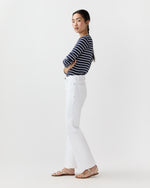 Load image into Gallery viewer, Kendall Flare 5-Pocket Jean in White Stretch Denim