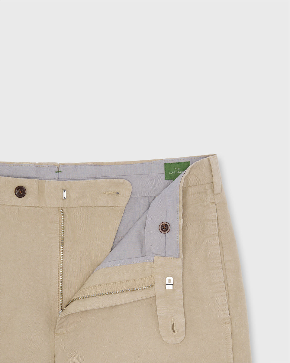 Garment-Dyed Short in Sand Cotolino Twill | Shop Sid Mashburn