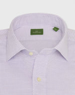 Load image into Gallery viewer, Spread Collar Sport Shirt in Lavender Graph Check Cotolino