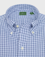 Load image into Gallery viewer, Button-Down Sport Shirt in Blue/Sky Check Poplin