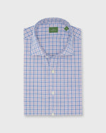Load image into Gallery viewer, Spread Collar Sport Shirt in Blue Multi/Orange Check Poplin