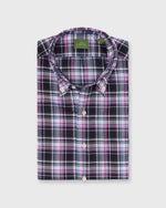 Load image into Gallery viewer, Button-Down Sport Shirt in Navy/Berry/White Plaid Poplin