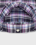 Load image into Gallery viewer, Button-Down Sport Shirt in Navy/Berry/White Plaid Poplin