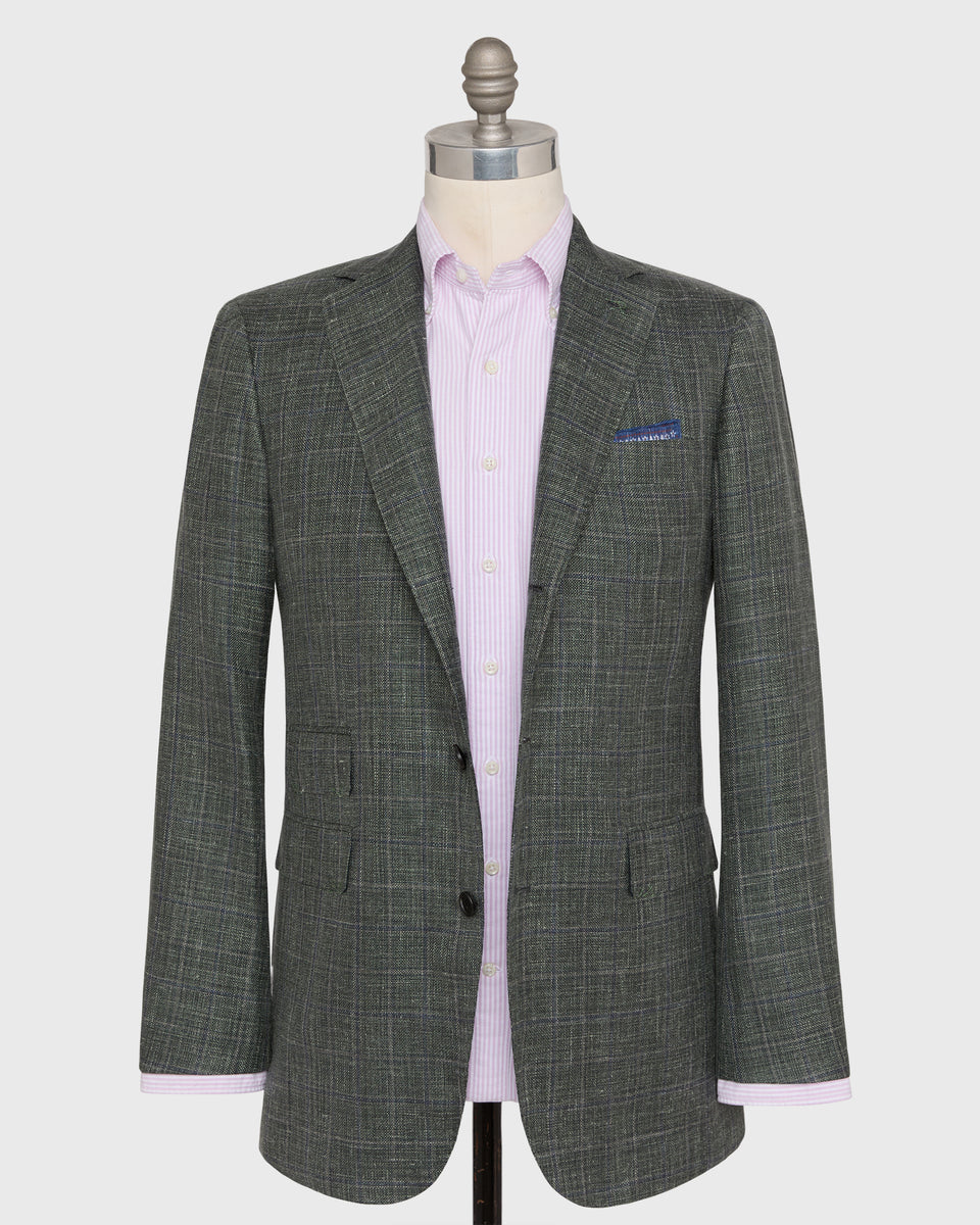 Virgil No. 4 Jacket in Sage/Slate/Flax Plaid Hopsack | Shop Sid