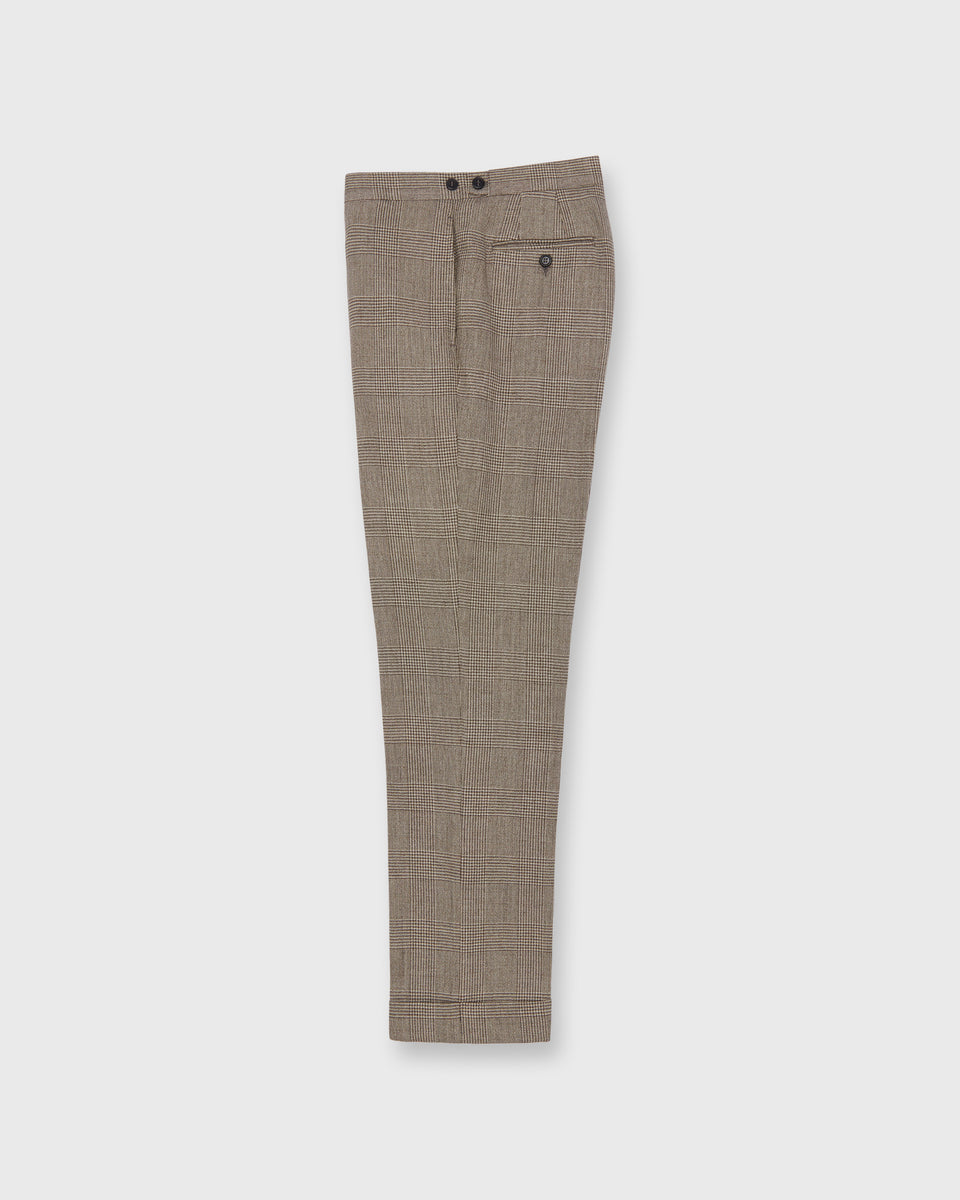 Side-Tab Dress Trouser in Chocolate/Flax Glen Plaid Hopsack | Shop