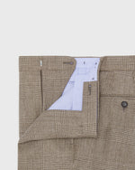 Load image into Gallery viewer, Side-Tab Dress Trouser in Chocolate/Flax Glen Plaid Hopsack