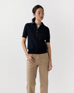 Load image into Gallery viewer, Tasha Polo in Navy Ice Cotton