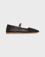 Load image into Gallery viewer, Handwoven Mary Jane in Black Woven Leather