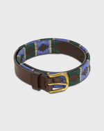 Load image into Gallery viewer, 1 1/8" Polo Belt in Green/Lavender/Khaki Chocolate Brown Leather