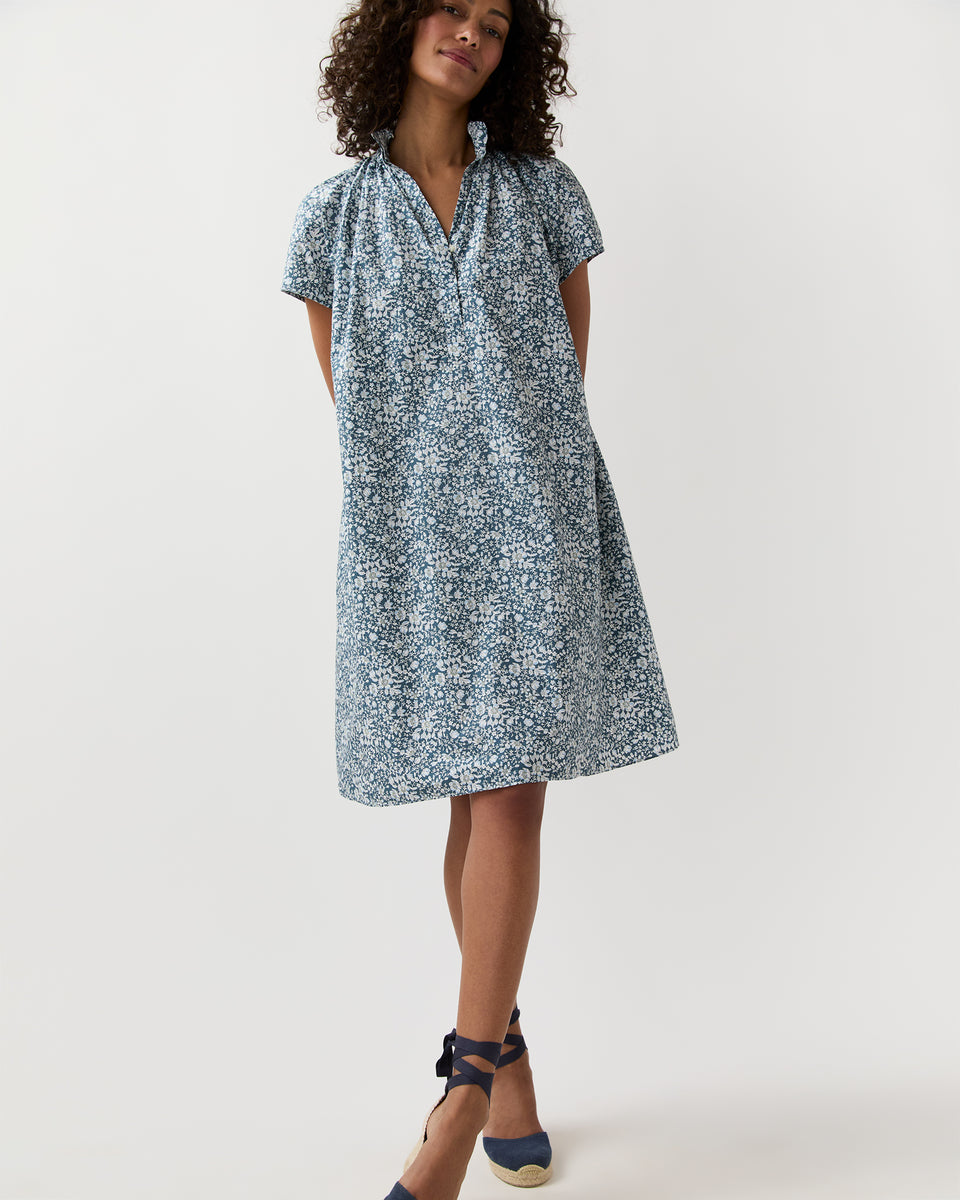 Atelier Volume Kami Dress in Blue Lizzy Liberty Fabric | Ann