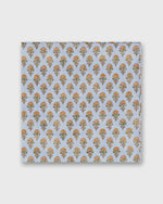 Load image into Gallery viewer, Cotton Print Pocket Square in French Blue/Tangerine Floral Printed Poplin