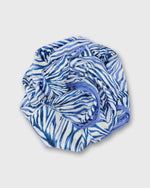 Load image into Gallery viewer, Medium Hand-Rolled Silk Scarf in Blue Stripe & Bow Liberty Fabric Silk Twill