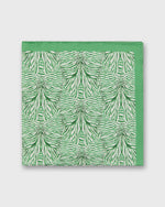 Load image into Gallery viewer, Large Hand-Rolled Scarf in Green Stripe & Bow Liberty Fabric Silk Twill