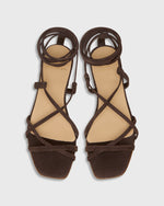Load image into Gallery viewer, Chloe Tie Sandal in Chocolate Suede