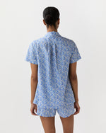 Load image into Gallery viewer, Jasmine Pajama Shorts Set in Blue Betsy Ann Liberty Fabric