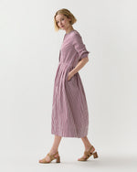 Load image into Gallery viewer, Felicity Shirtwaist Dress in Red/White Bengal Stripe Poplin