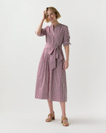 Load image into Gallery viewer, Felicity Shirtwaist Dress in Red/White Bengal Stripe Poplin
