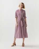 Load image into Gallery viewer, Felicity Shirtwaist Dress in Red/White Bengal Stripe Poplin