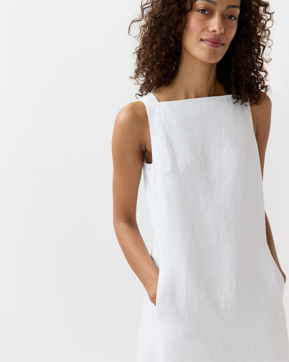 white linen dress sleeveless Lise Maxi Dress in White Linen | Ann Mashburn