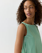 Load image into Gallery viewer, Bell Top in Green/White Mixed Stripe Poplin