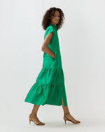 Load image into Gallery viewer, Sophia Dress in Kelly Green Silk Shantung