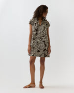 Load image into Gallery viewer, Atelier Ruffle Dress in Brown/Cream Zebra Poplin