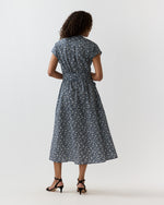 Load image into Gallery viewer, Gianna Maxi Shirtdress in Navy Floral Crinkle Cotton