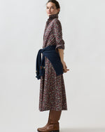 Load image into Gallery viewer, Avery Shirtwaist Dress in Navy/Red Petal & Daisy Liberty Fabric