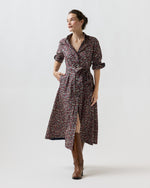 Load image into Gallery viewer, Avery Shirtwaist Dress in Navy/Red Petal & Daisy Liberty Fabric