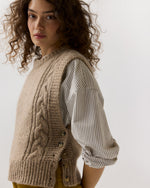Load image into Gallery viewer, Beth Sweater in Camel Donegal Cashmere