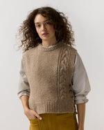 Load image into Gallery viewer, Beth Sweater in Camel Donegal Cashmere
