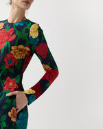 Load image into Gallery viewer, Long Sleeve Swing Dress in Queen Peony