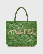 Load image into Gallery viewer, Small Merci Tote in New Green/Natural
