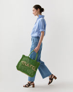 Load image into Gallery viewer, Small Merci Tote in New Green/Natural