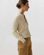 Load image into Gallery viewer, Naomi Cardigan in Cream Cotton Tape Yarn