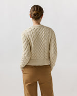 Load image into Gallery viewer, Naomi Cardigan in Cream Cotton Tape Yarn
